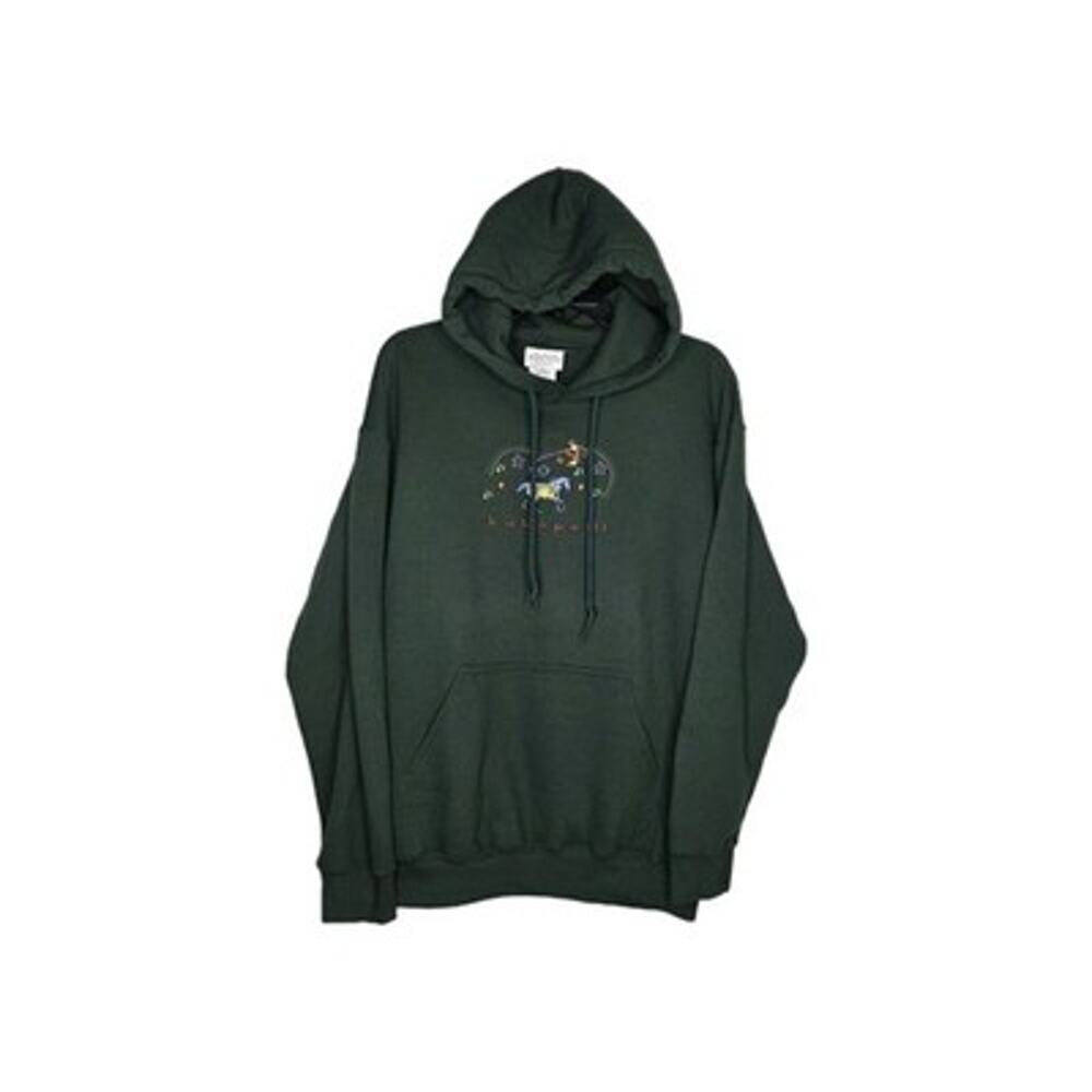 VTG Trail Of Painted Ponies Kokopelli Hunter Green Hoodie Sweatshirt SZ Med